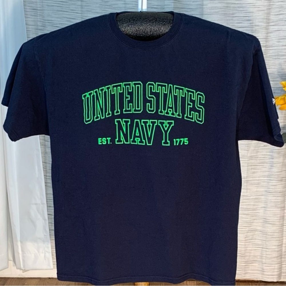 Champion navy blue United States Navy short sleeve tee shirt.